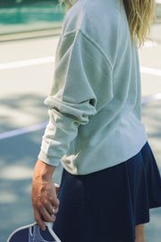 Sage Seaside Corded Embroidered Sweatshirt