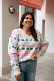 Cabana by The Seaside Style Pastel Holiday Sweater