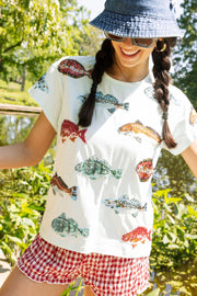 Multi Fish Queen of Sparkles Tee Cabana by The Seaside Style