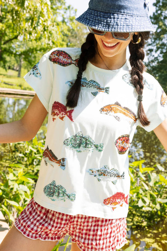Multi Fish Queen of Sparkles Tee Cabana by The Seaside Style