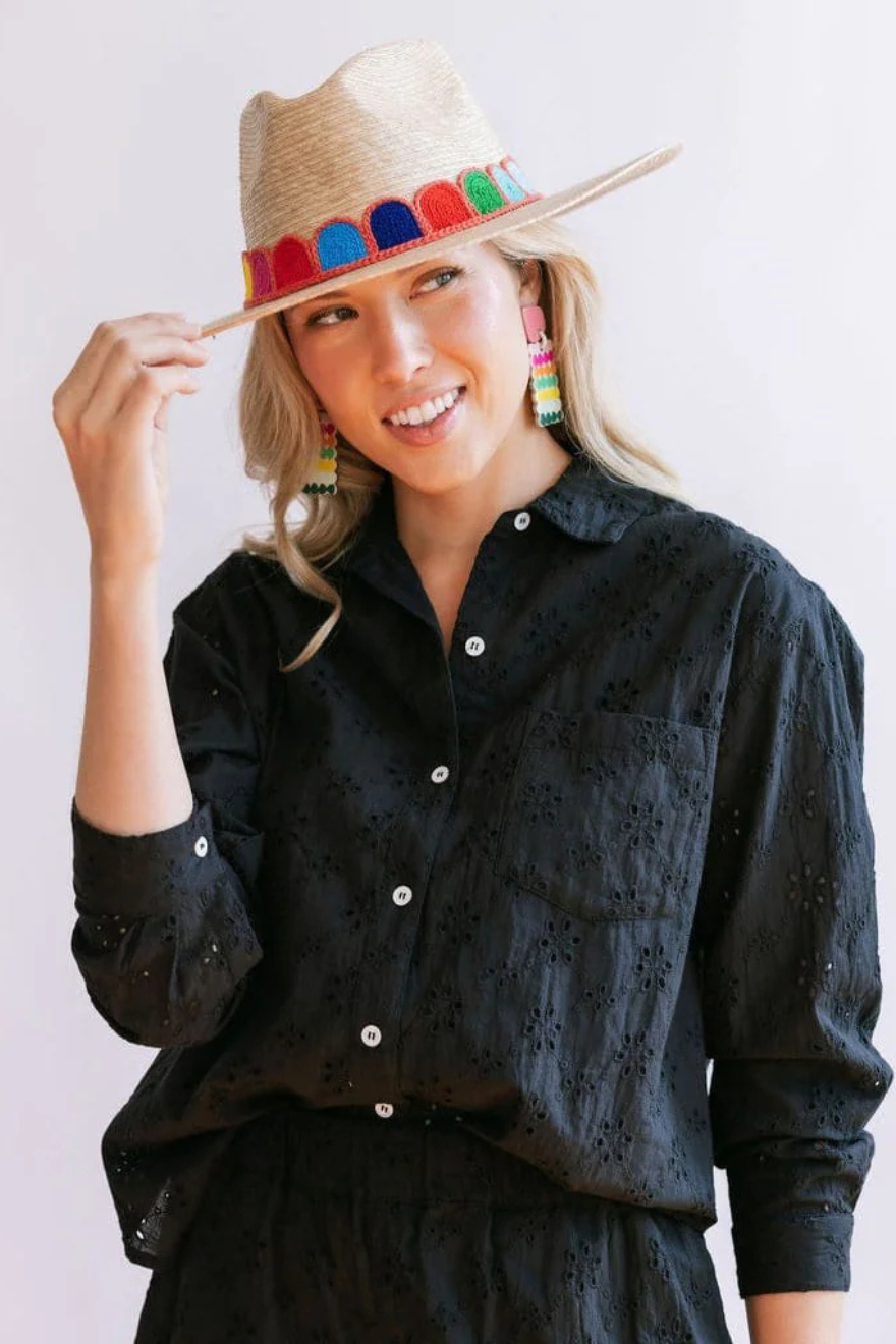 Black Eyelet Bermuda Button Down Cabana by The Seaside Style
