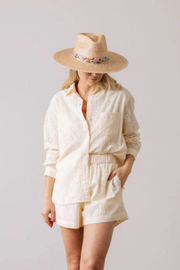 Ivory Eyelet Bermuda Button Down Cabana by The Seaside Style