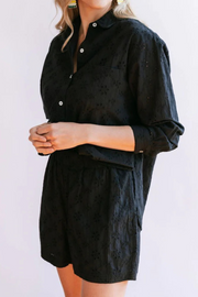 Black Eyelet Bermuda Shorts Cabana by The Seaside Style 
