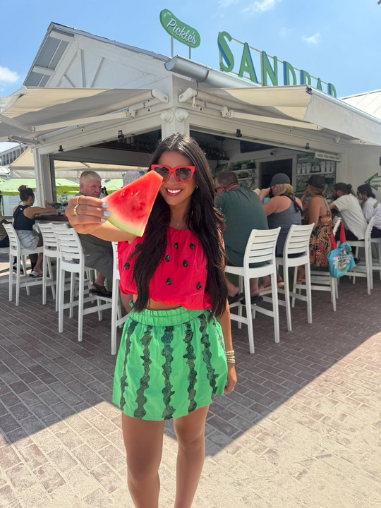 Bubble Watermelon Seed Queen of Sparkles Top Cabana by the seaside style 