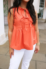 Pintuck Tie Detail Poplin Top Cabana by The Seaside Style