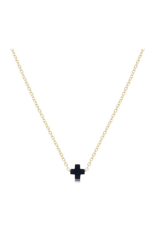 Enewton 16" Necklace Gold - Signature Cross Small - Navy Cabana Seaside Florida