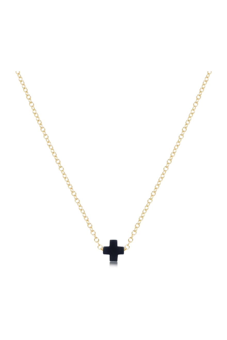 Enewton 16" Necklace Gold - Signature Cross Small - Navy Cabana Seaside Florida
