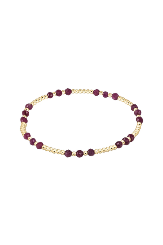 Enewton Gemstone Gold Joy Pattern 3mm Bead Bracelet - Ruby Cabana The Seaside Style