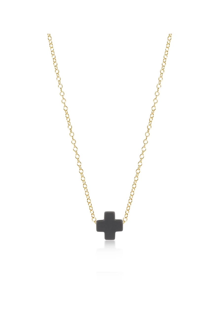 Enewton 16" Necklace Gold - Signature Cross Charcoal Cabana Seaside Florida