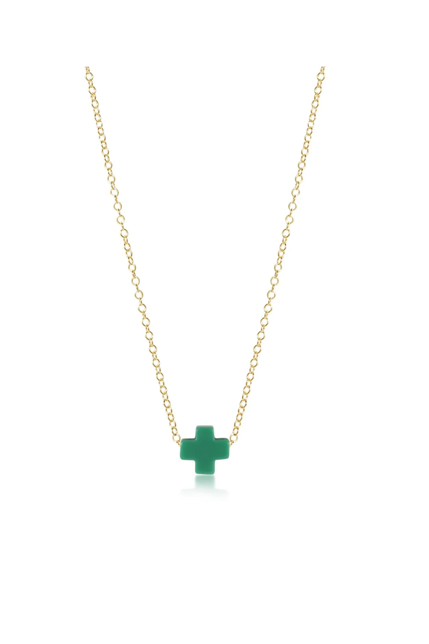 Enewton 16" Necklace Gold - Signature Cross Emerald Cabana Seaside Florida