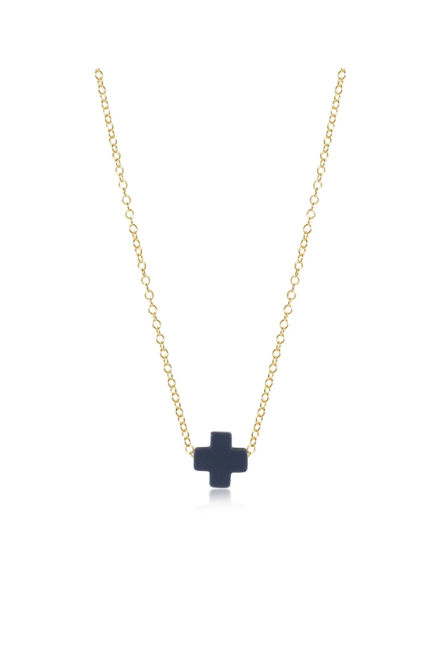 Enewton 16" Necklace Gold - Signature Cross Navy Cabana Seaside Florida