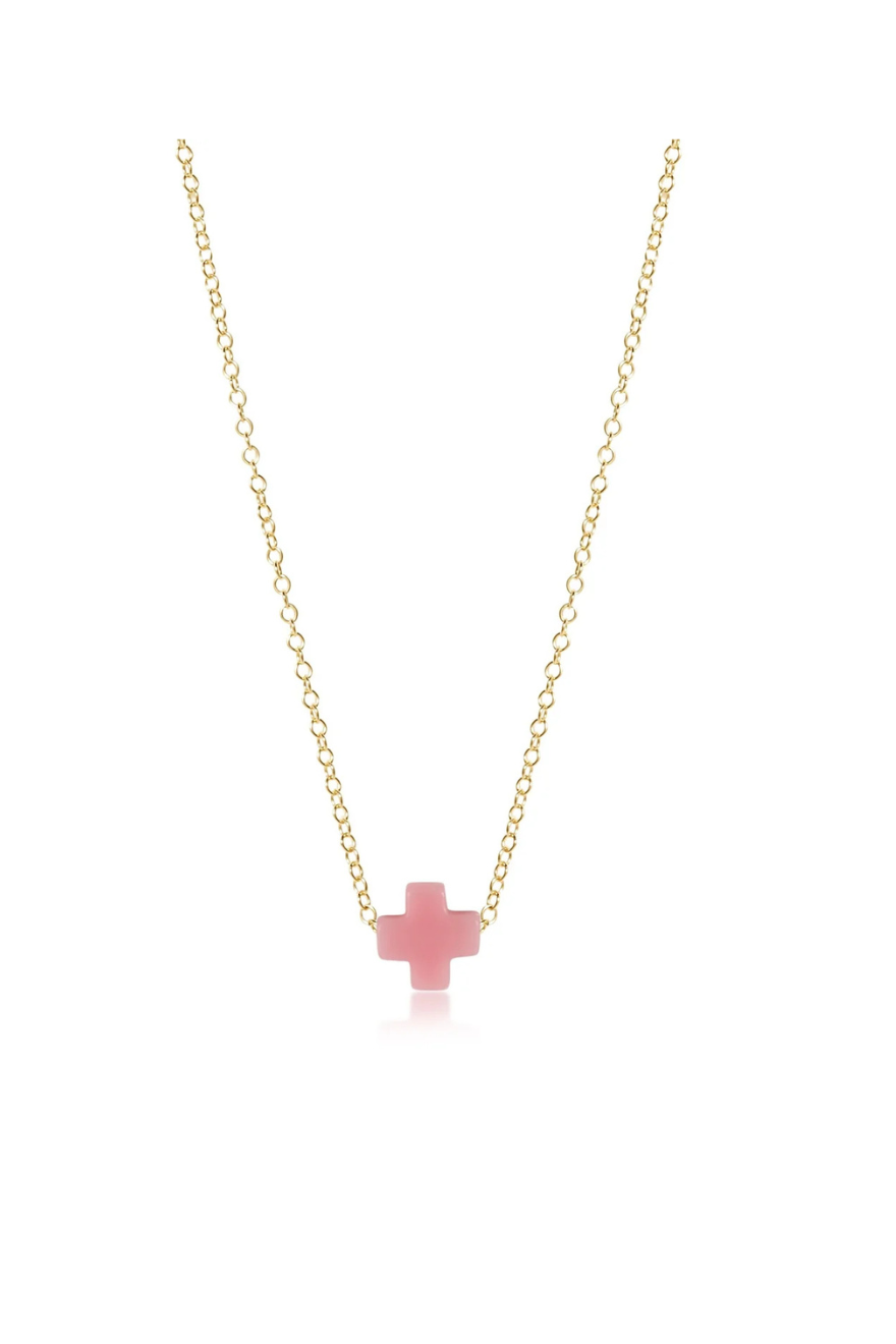 Enewton 16" Necklace Gold - Signature Cross Pink cabana seaside florida