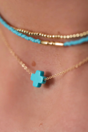 Enewton 16" Necklace Gold - Signature Cross Turquoise Cabana Seaside FL