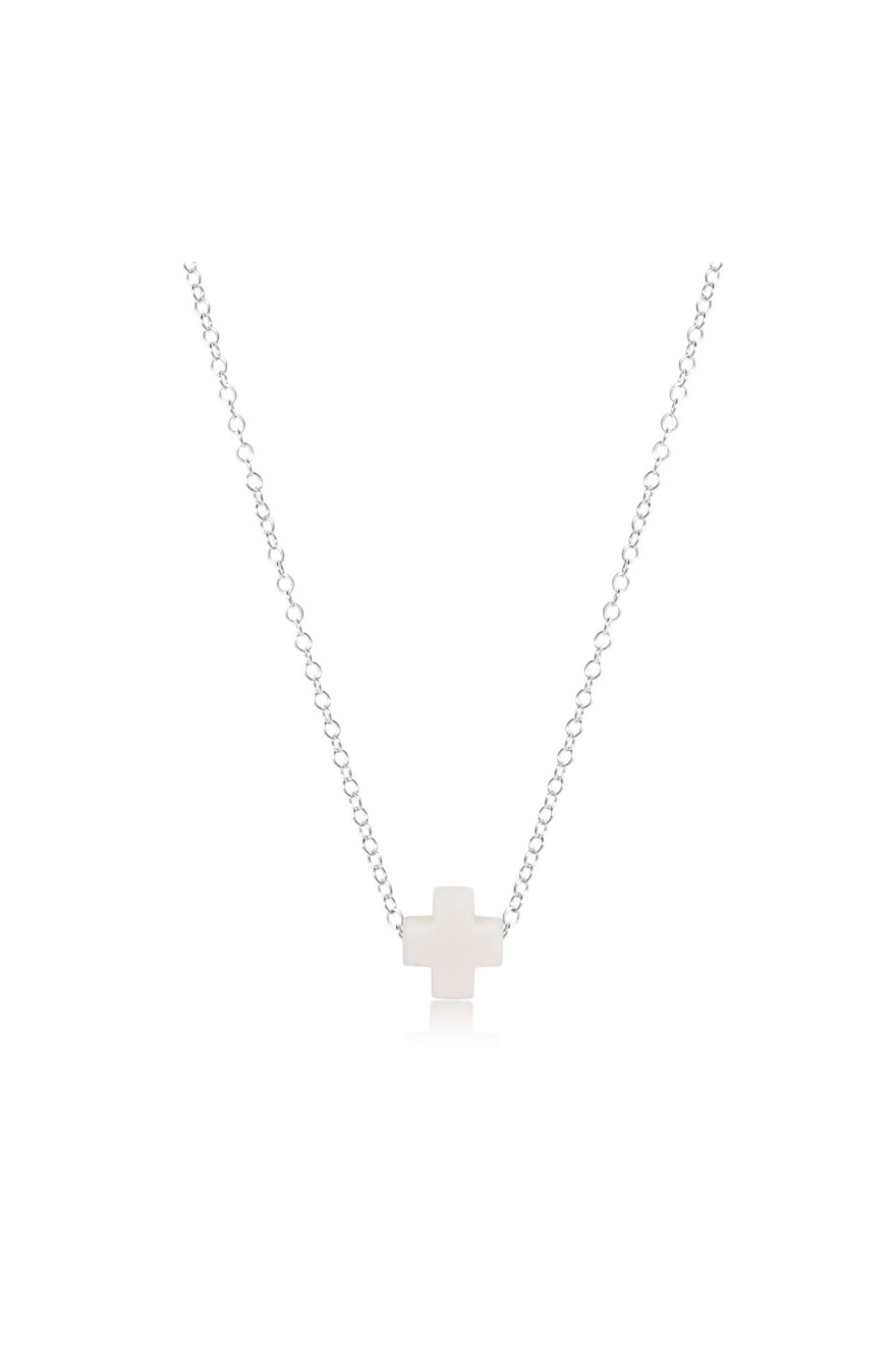 Enewton 16" Necklace Sterling - Signature Cross Off White Cabana Seaside Florida