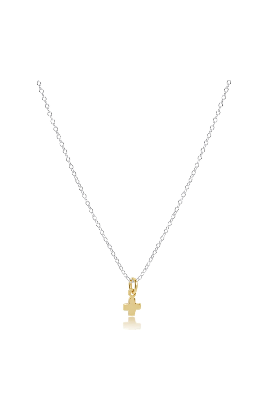 Enewton 16" Necklace Mixed Metal - Signature Cross Small Gold Charm Cabana Seaside Florida