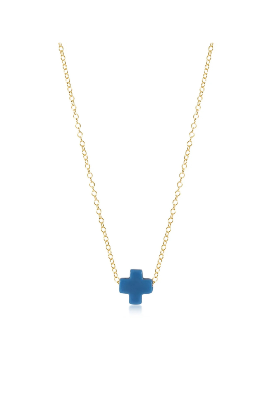 Enewton 16" Necklace Gold - Signature Cross Cobalt Cabana Seaside Florida