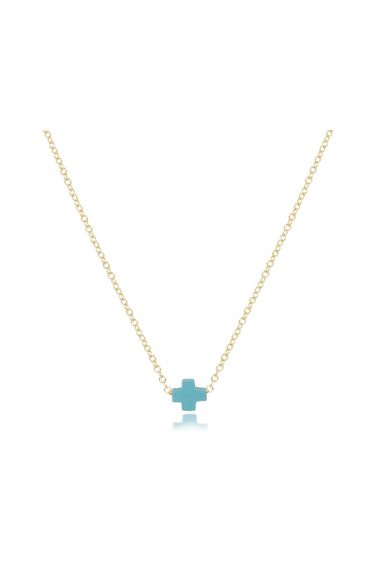 Enewton 16" Necklace Gold - Signature Cross Small - Mint Cabana Seaside Florida