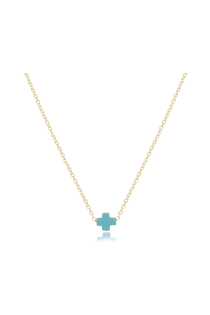 Enewton 16" Necklace Gold - Signature Cross Small - Mint Cabana Seaside Florida