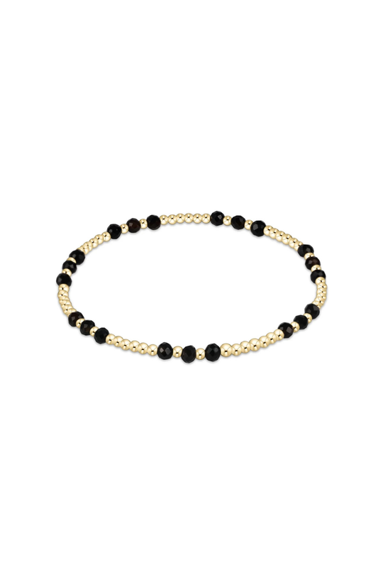 Enewton Gemstone Gold Joy Pattern 3mm Bead Bracelet - Faceted Onyx Cabana The Seaside Style 