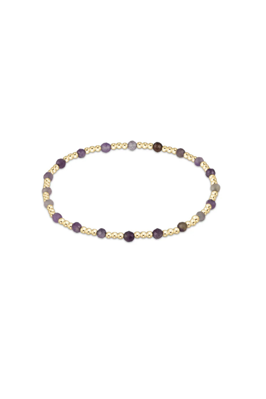Enewton Gemstone Gold Sincerity Pattern 3mm Bead Bracelet - Amethyst Cabana The Seaside Style 