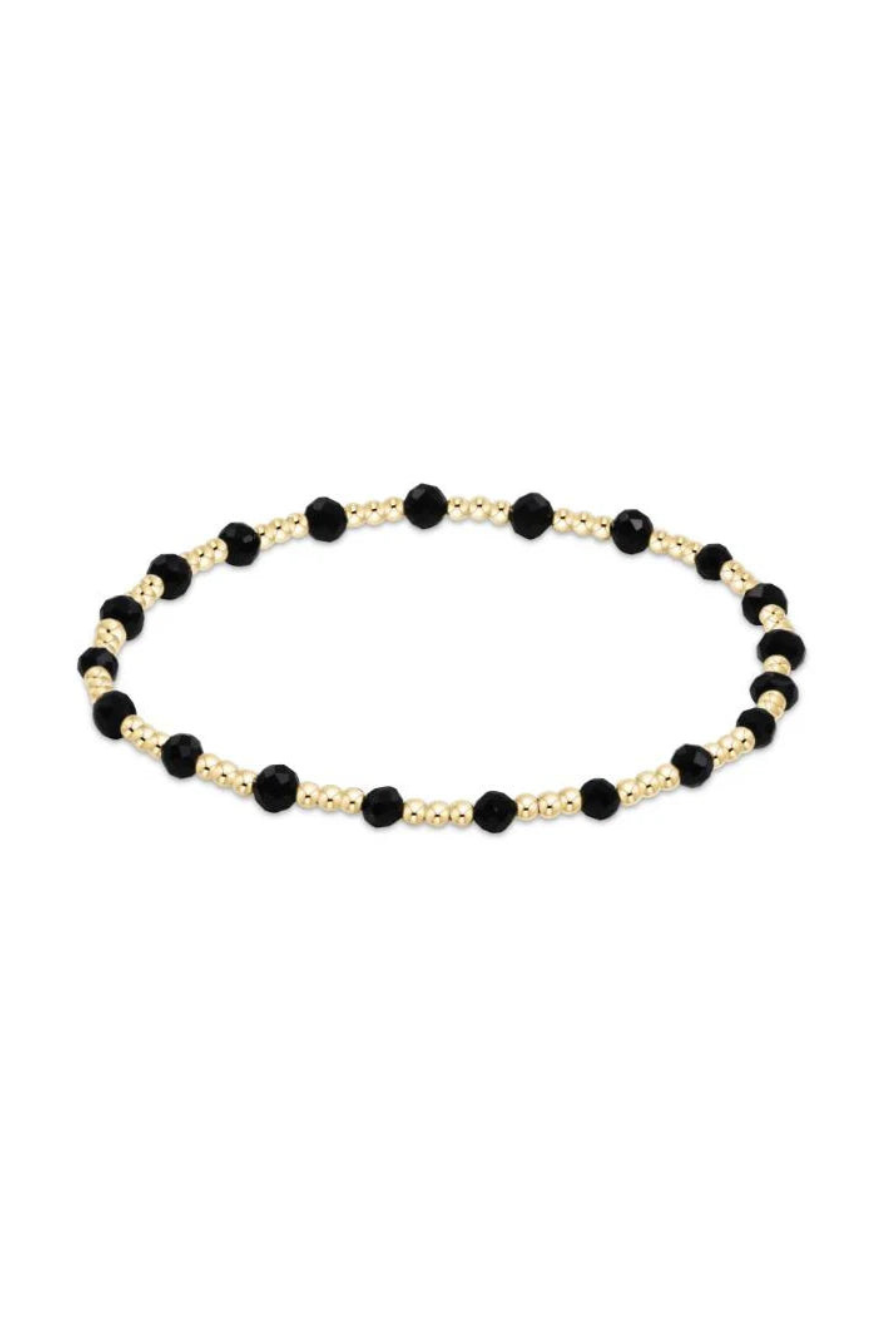Enewton Gemstone Gold Sincerity Pattern 3mm Bead Bracelet - Faceted Onyx Cabana The Seaside Style 