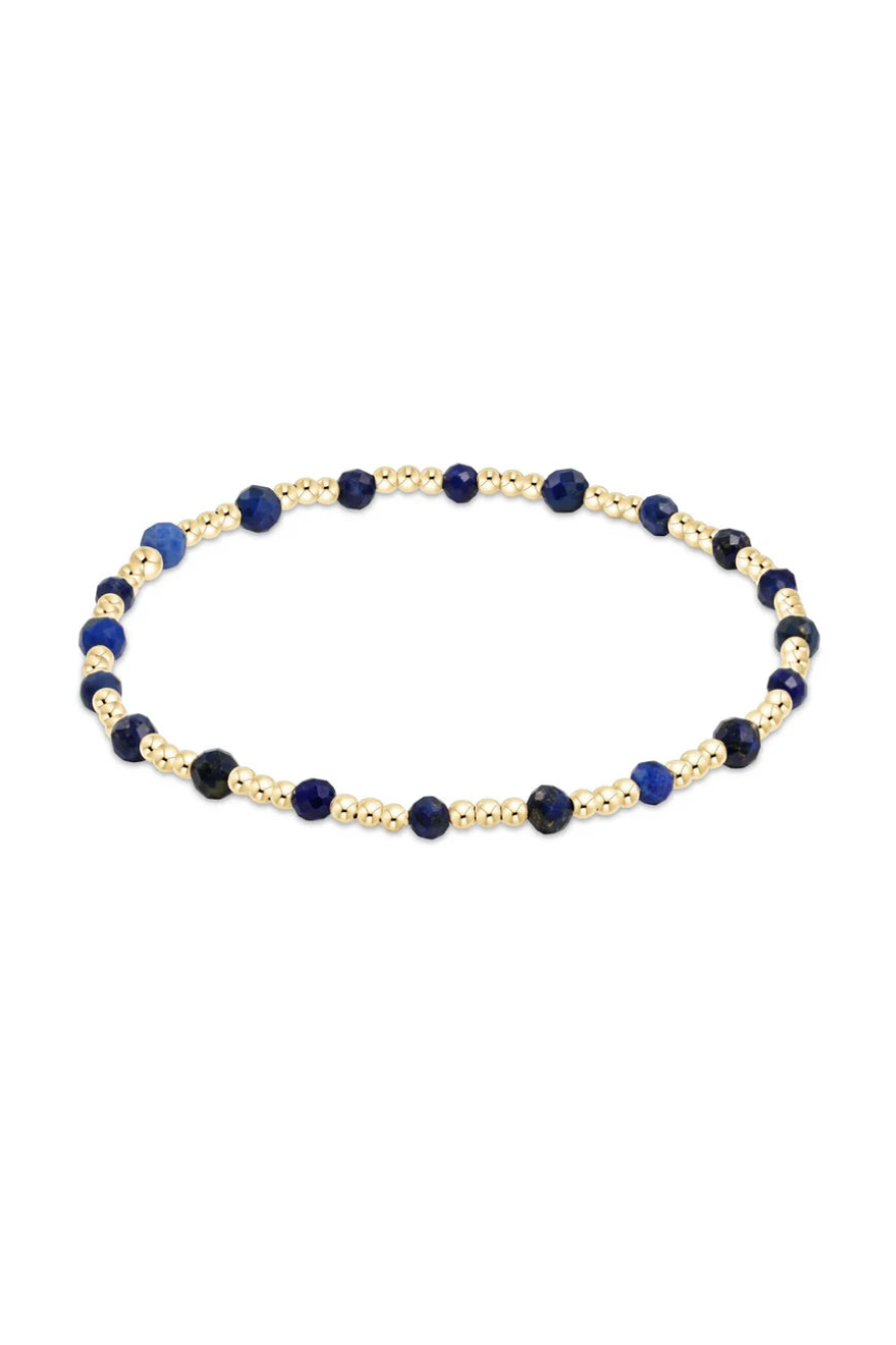 Enewton Gemstone Gold Sincerity Pattern 3mm Bead Bracelet - Lapis Cabana The Seaside Style