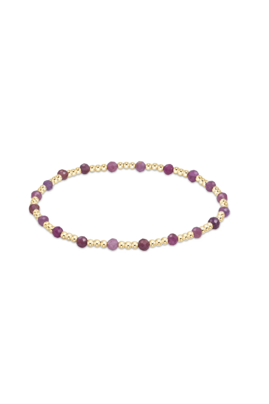 Enewton Gemstone Gold Sincerity Pattern 3mm Bead Bracelet - Ruby Cabana The Seaside Style 