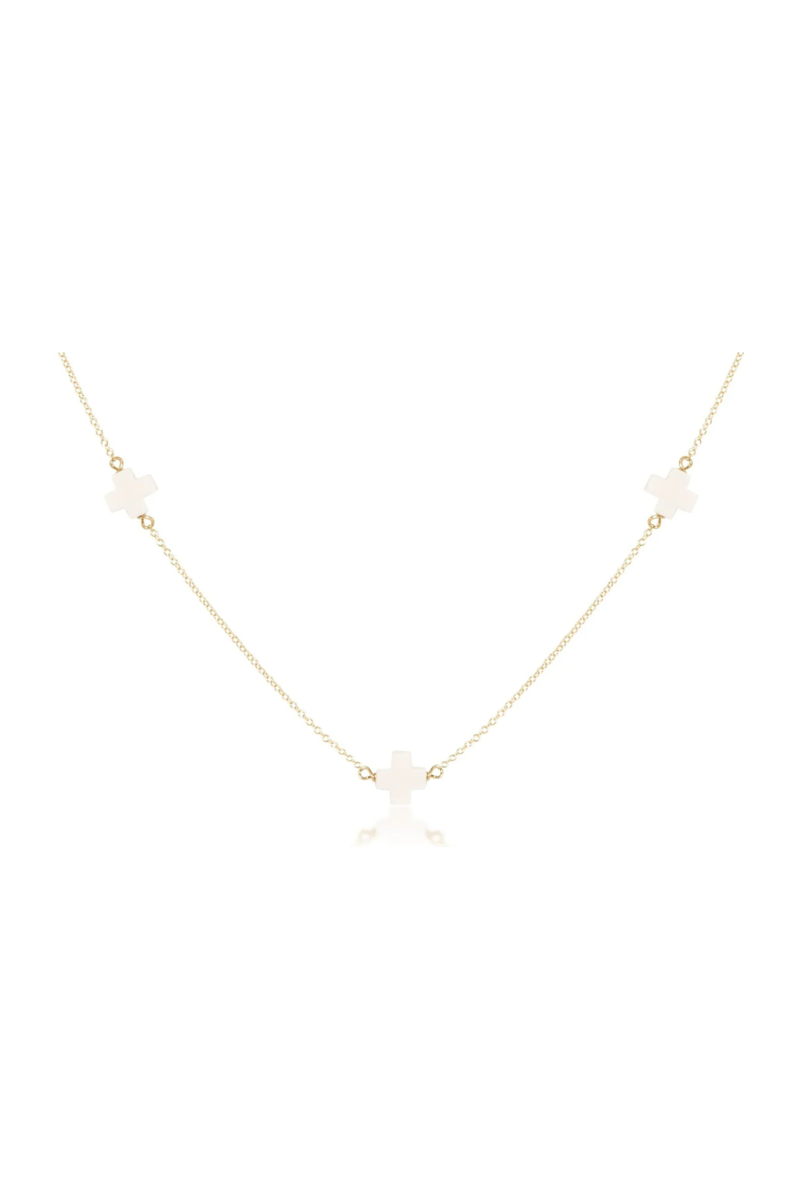 Enewton 15 inch Choker Simplicity Chain Gold - Signature Cross Off-White Cabana Seaside Florida