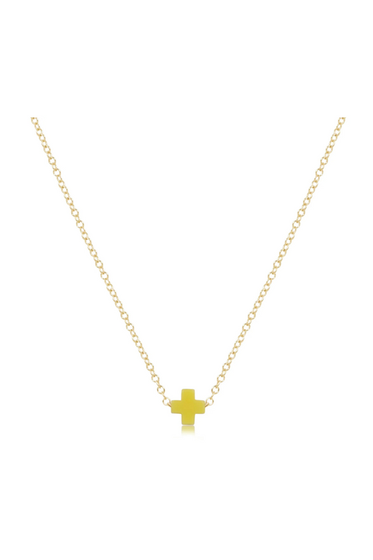 Enewton 16" Necklace Gold - Signature Cross Small - Canary Cabana Seaside Florida
