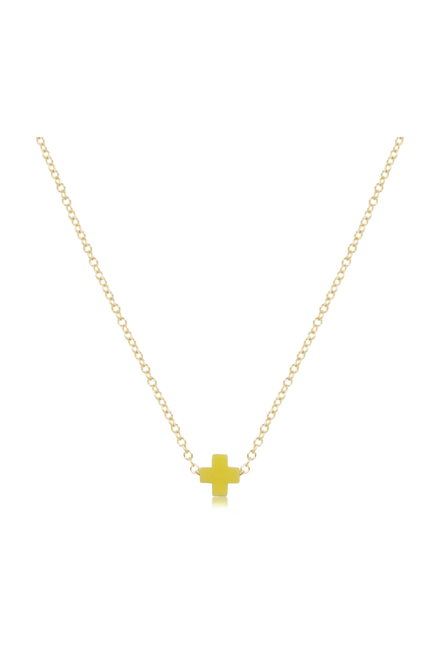 Enewton 16" Necklace Gold - Signature Cross Small - Canary Cabana Seaside Florida