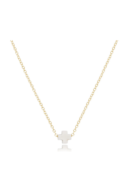 Enewton 16" Necklace Gold - Signature Cross Small - Off White Cabana Seaside Florida