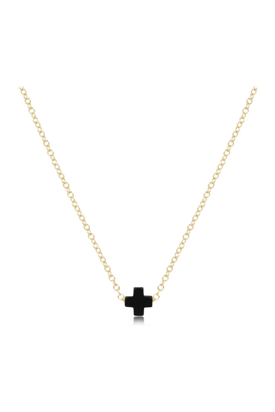 Enewton 16" Necklace Gold - Signature Cross Small - Onyx Cabana Seaside Florida