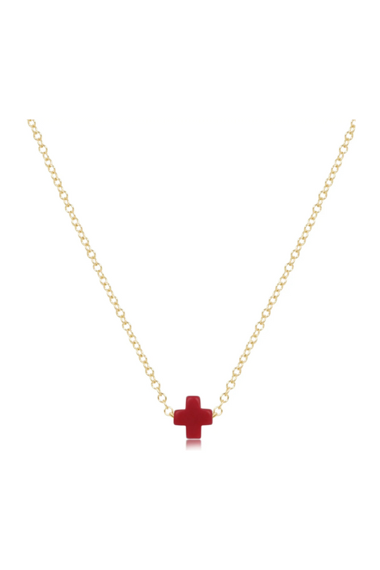 Enewton 16" Necklace Gold - Signature Cross Small - Red Cabana Seaside Florida
