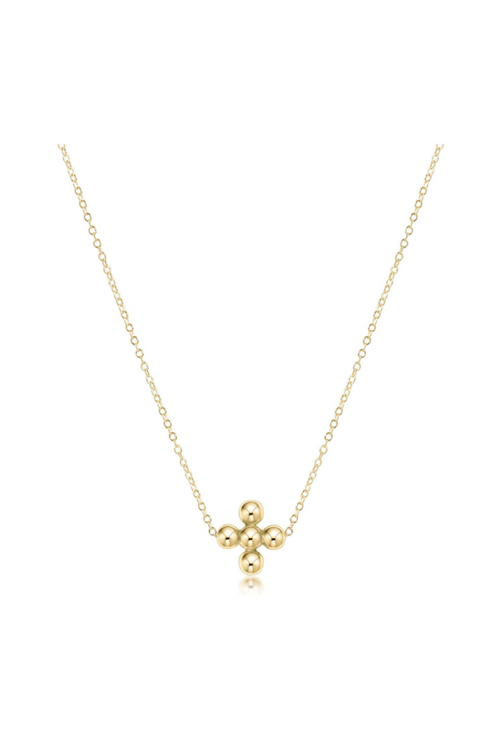 Enewton 16 inch necklace gold classic beaded signature cross gold-4mm bead gold 