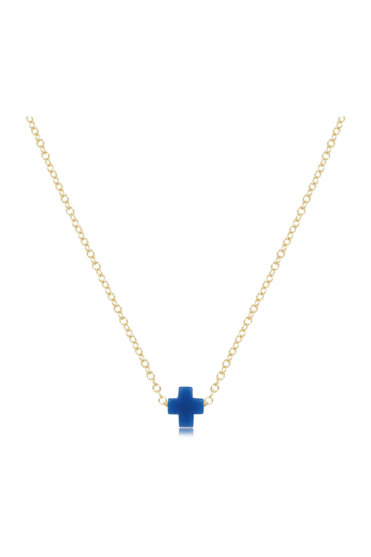 Enewton 16" Necklace Gold - Signature Cross Small - Cobalt Cabana Seaside Florida