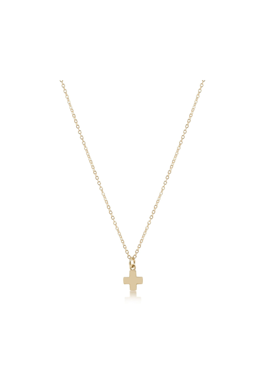 Enewton 16 inch necklace gold signature cross small gold charm