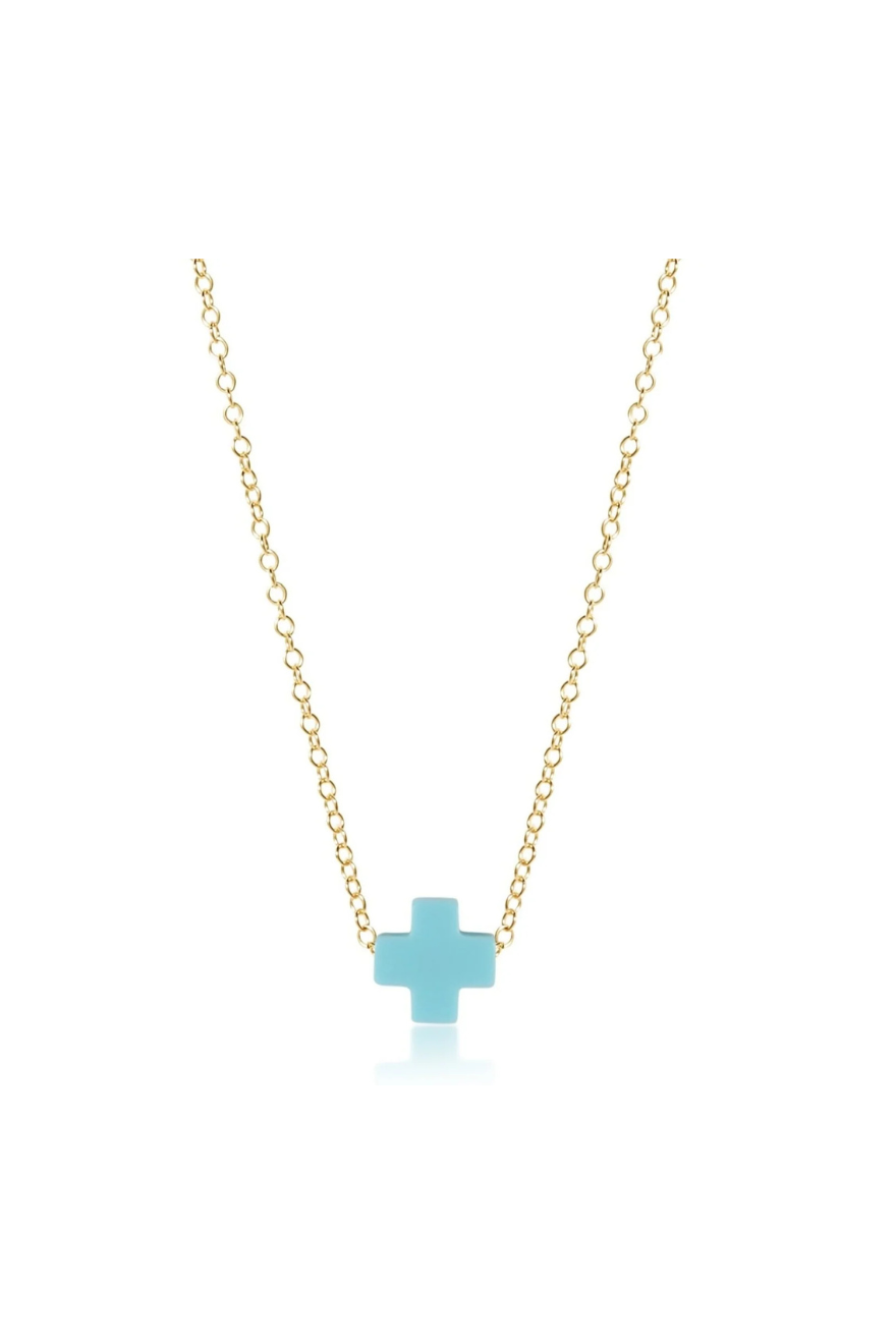 Enewton 16" Necklace Gold - Signature Cross Turquoise Cabana Seaside Florida