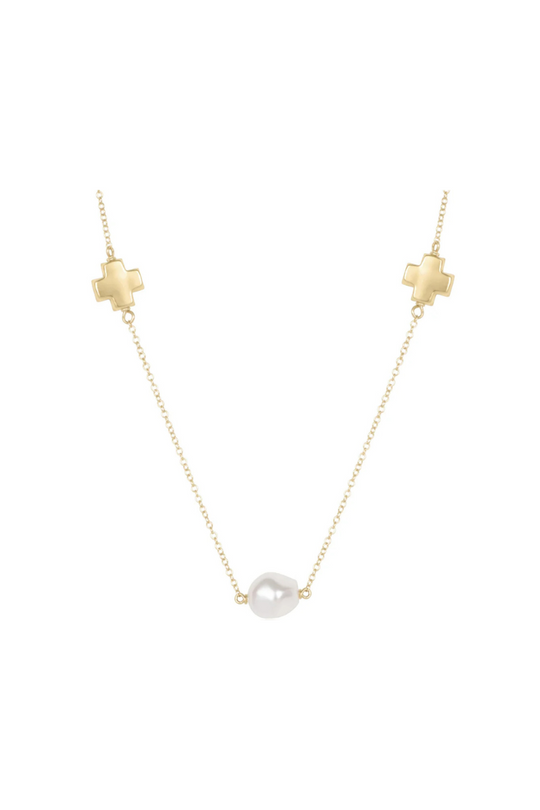 Enewton 17 inch Choker Signature Cross Admire Simplicity Chain Gold Pearl Cabana Seaside Florida 