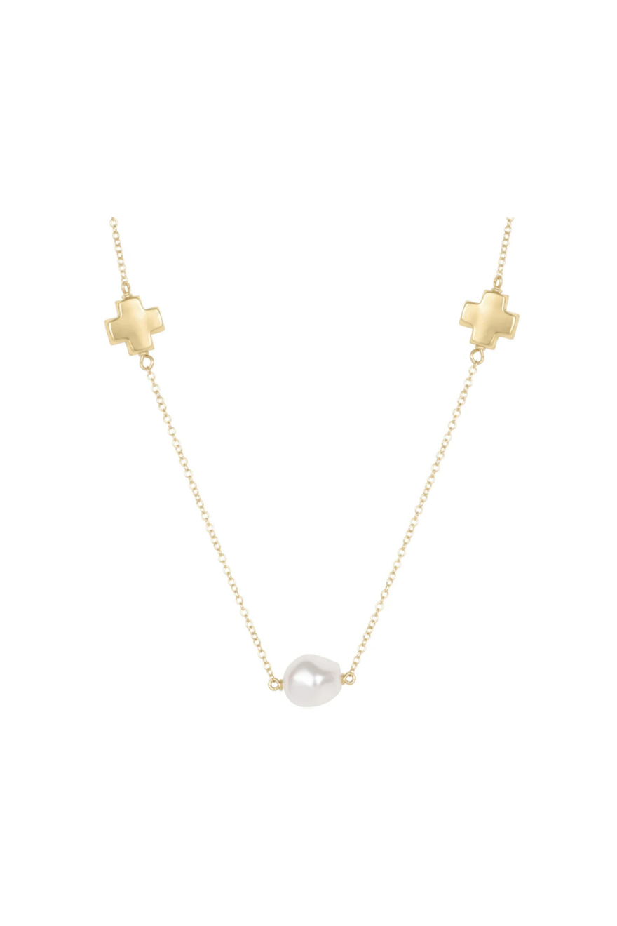 Enewton 17 inch Choker Signature Cross Admire Simplicity Chain Gold Pearl Cabana Seaside Florida 