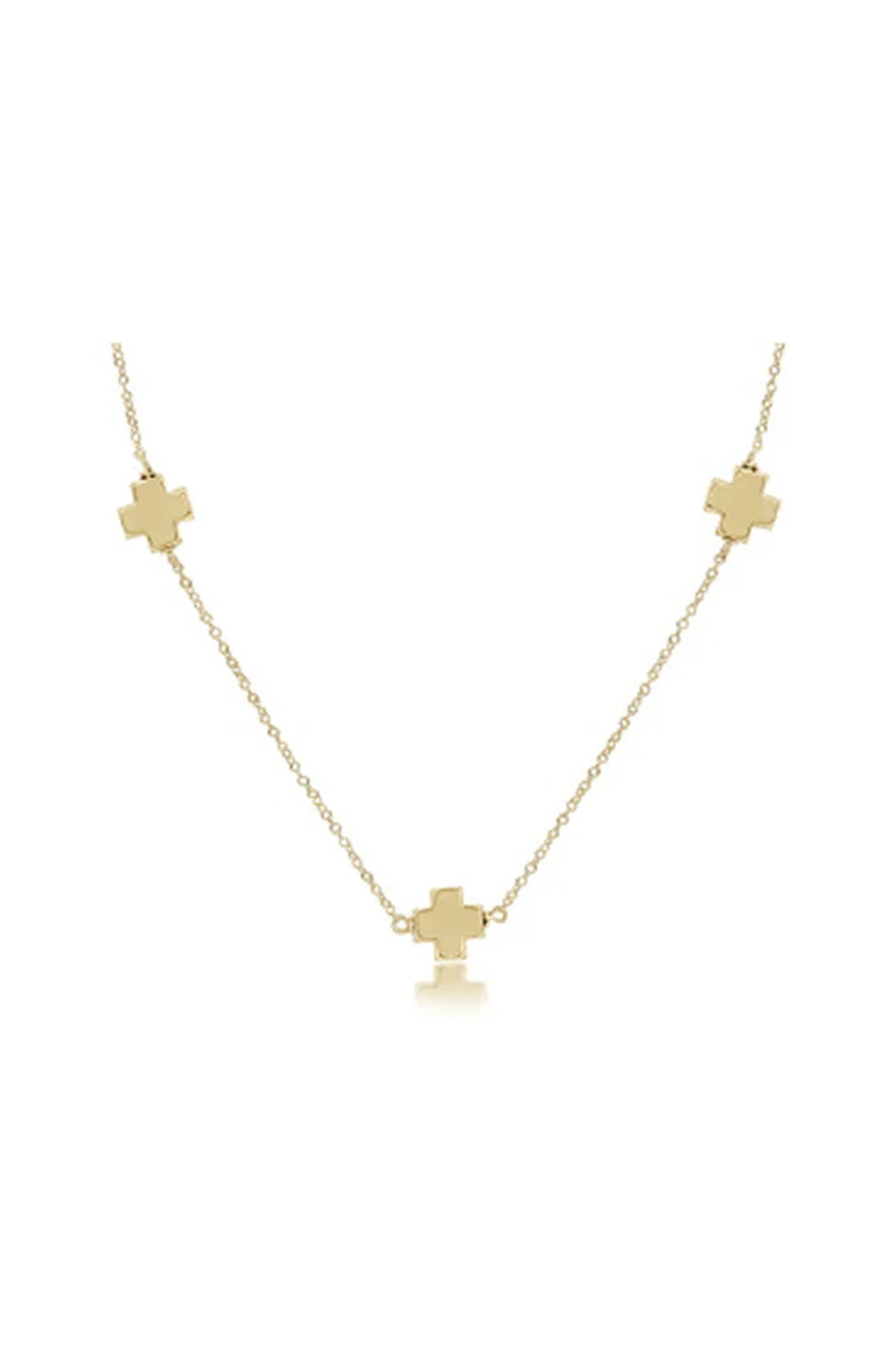 Enewton 17"  Choker Simplicity Chain Gold - Signature Cross Gold Cabana Seaside Florida