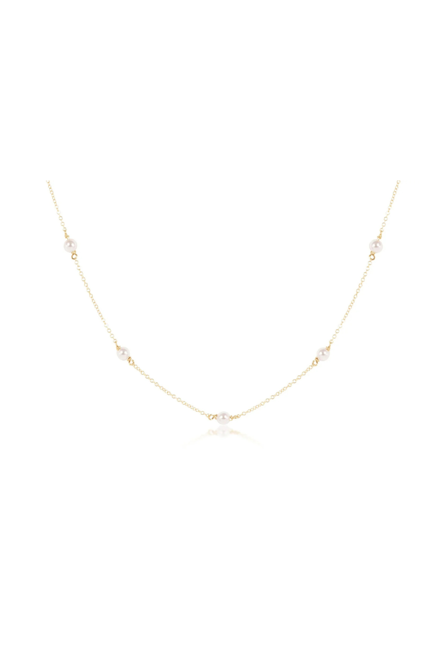 Enewton 17 Inch Choker Simplicity Chain Gold - 4mm Pearl Cabana Seaside Florida