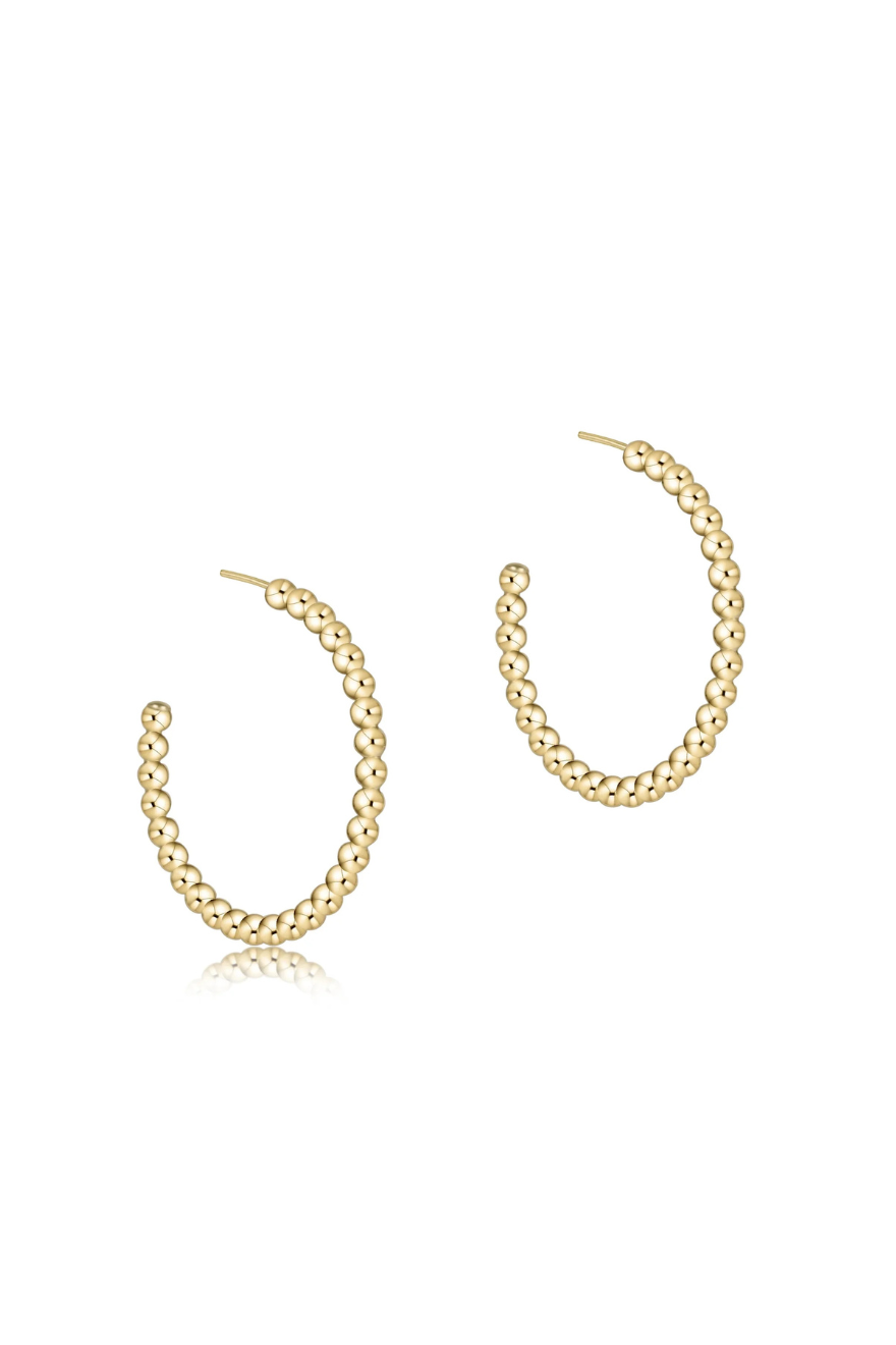 Enewton Beaded Classic 1.25" Post Hoop - 3mm Gold Cabana seaside Florida