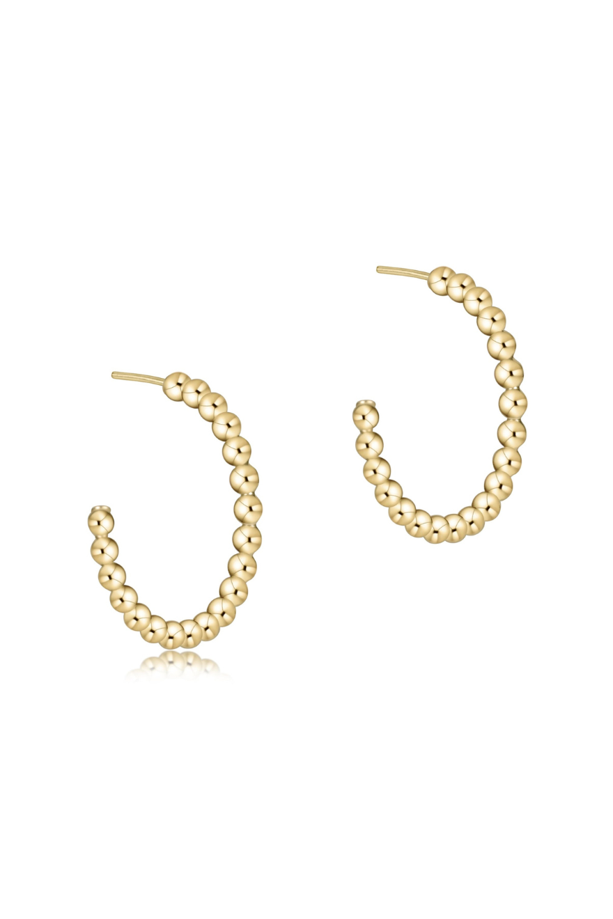 Enewton Beaded Classic 1.25" Post Hoop - 4mm Gold Cabana Seaside FloridA