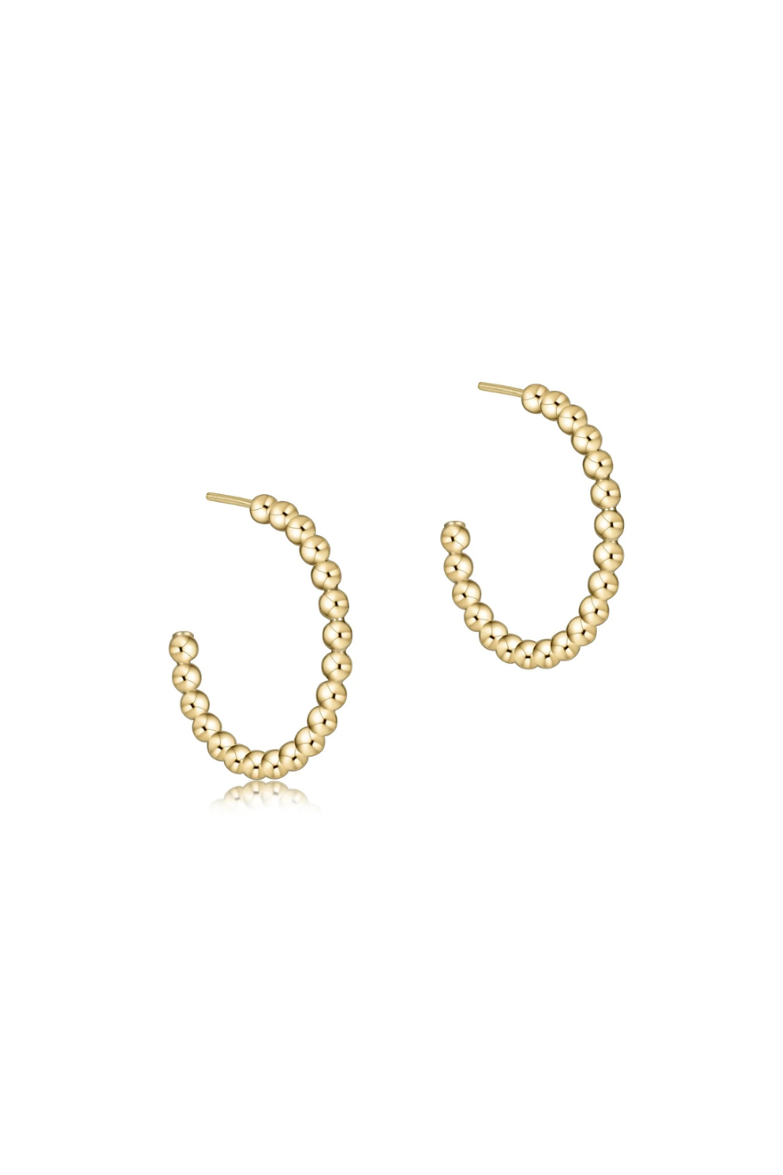 Enewton Beaded Classic 1" Post Hoop - 2mm Gold Cabana Seaside Florida