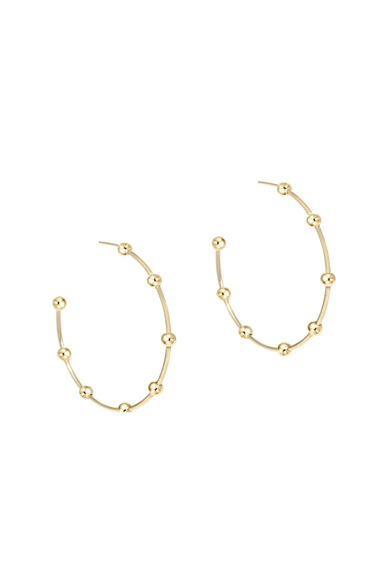 Enewton Beaded Simplicity 1.5" Post Hoop - 4mm Gold Cabana Seaside Florida