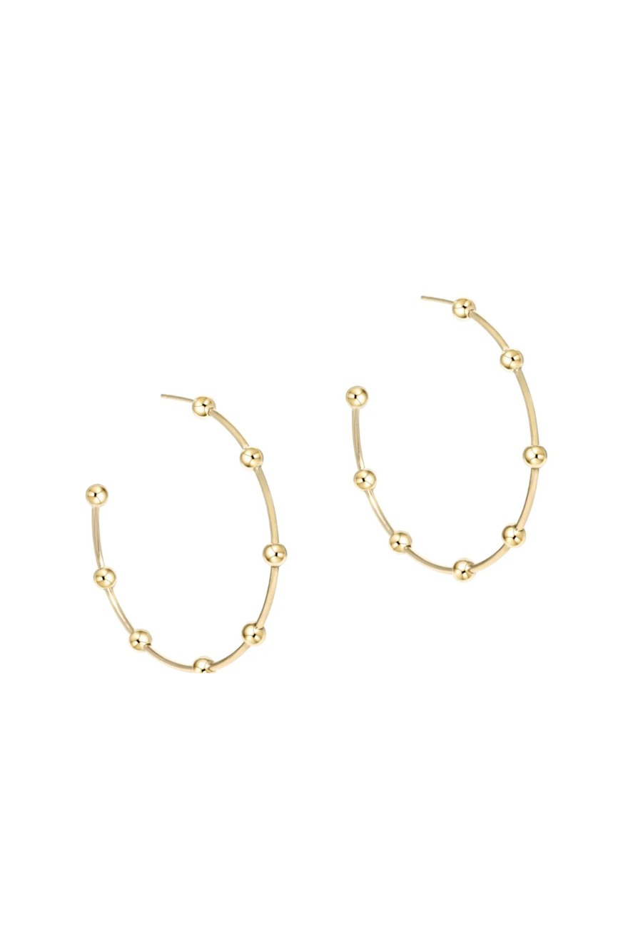 Enewton Beaded Simplicity 1.5" Post Hoop - 4mm Gold Cabana Seaside Florida