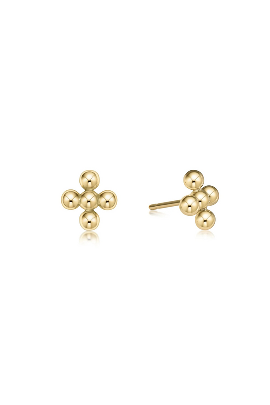 Enewton Classic Beaded Signature Cross Stud - 4mm Bead Gold Cabana Seaside Florida