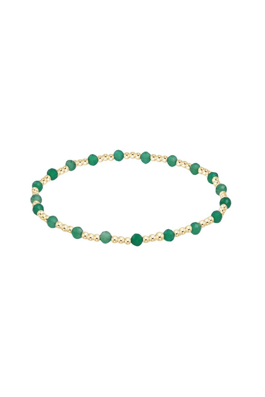 Enewton Gemstone Gold Joy Pattern 3mm Bead Bracelet - Green Onyx Cabana Seaside Florida