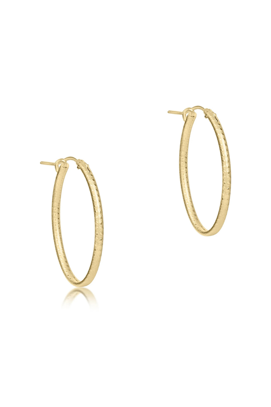 Enewton Oval Gold 1" Hoop- Textured Cabana Seaside Florida