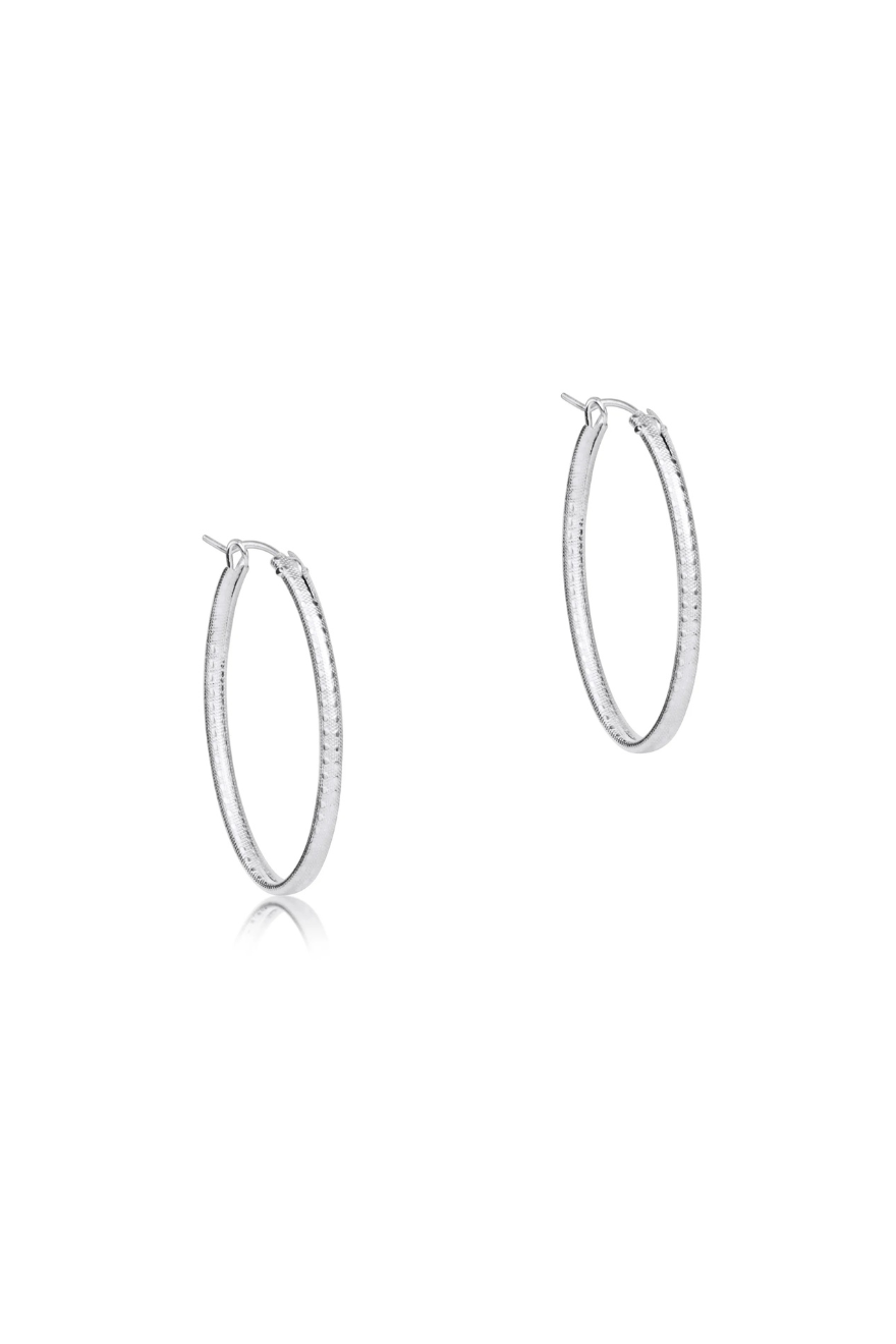 Enewton Oval Sterling 1" Hoop- Textured Cabana seaside Florida